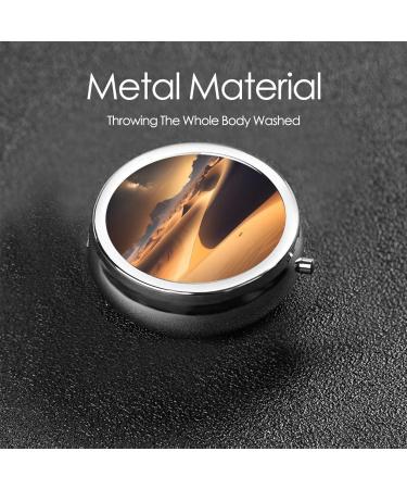 Desert Stars Round Pill Box Organizer | 3 Compartment Portable Travel Pill Box for Easy Medication Management - Buy Online on GoSupps.com