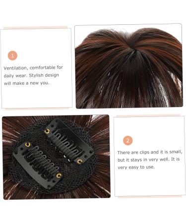 MAGICLULU Piece Wig Synthetic Mini Claw Clips for Hair Human Hair Extensions Hair Extensions Topper Curly Bangs Hair Clip Fringe Hair Toppers Ponytail Invisible Chemical Fiber Middle Aged 13.50X13.50X4.00CM As Shown - Buy Online on GoSupps.com