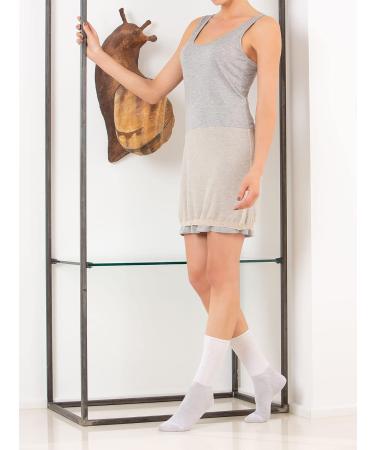 RELAXSAN 550 Diabetic Crew Socks for Men Women - Seamless, Non-Binding Cotton and Silver Socks for Sensitive Feet - White, 5-XL Man 9.5-11.5 / Woman 11-12.5 - Buy Online on GoSupps.com