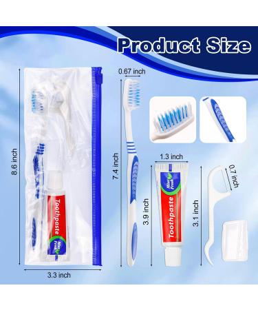 50 Disposable Toothbrushes with Toothpaste Set - Travel Kit with Zip Bag Toothbrush Covers & Floss Picks for Travel Hotels & Homeless Support - Buy Online on GoSupps.com