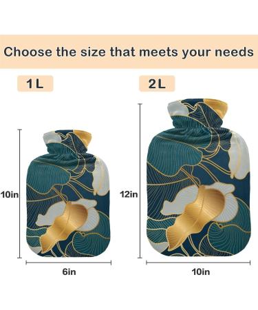 Shop Naanle Vintage Palm Leaf Hot Water Bottle - 2L Large Transparent Bottle for Pain Relief & Heat Therapy | International Shipping Available - Buy Online on GoSupps.com