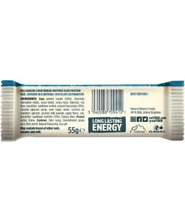 TREK High Protein Flapjack Cocoa Oat - Gluten Free - Plant Based - Vegan Snack - 50g x 36 bars & Protein Power Bar Millionaire Shortbread - Plant Based - Gluten Free - Vegan Snack - 55g x 16 bars - Buy Online on GoSupps.com