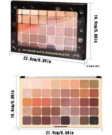 Eye Shadow 40-Color Highly Pigmented Makeup Palette with Matte Shimmer Metallic Long Lasting Matte Blendable Natural Colors Make Up Eye Shadows for Cosmetics Kit Eyeshadow Aezon 01# - Buy Online on GoSupps.com