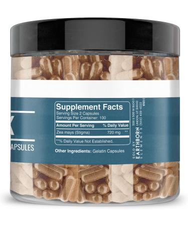 Earthborn Elements Corn Silk Extract 200 Capsules - Pure & Undiluted - 200 Count (Pack of 1) - Buy Online on GoSupps.com