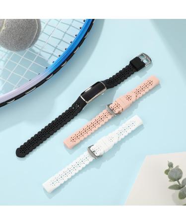 3 Pack Slim Sport Bands for Fitbit Luxe - Soft Silicone Lace Hollow-Out Replacement Wristbands - Breathable & Stylish - Fits 5.6 - 7.1 Wrists - A-BlackWhitePink - Buy Online on GoSupps.com