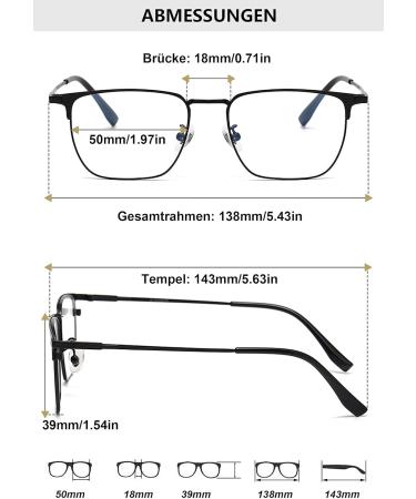 Shop Lanomi Varifocal Glasses for Men & Women - Photochromic Blue Light Filter UV400 Multifocal Reading Aid - Thin Metal Frame Self-Tinting Stylish Black (3.0x) - Buy Online on GoSupps.com