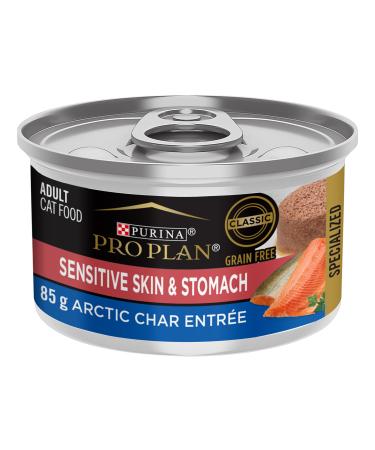 Purina Pro Plan Specialized Sensitive Skin & Stomach Artic Char Entr e Wet Cat Food 24 x 85 g Brown