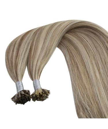 Youngsee Real Hair Bonding Extensions - 45cm U-Tip Light Brown & Platinum Highlights Keratin Hot Fusion 50g - #P8A/60 - Buy Online on GoSupps.com