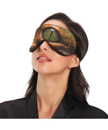 Snake Eye Green Sleep Mask - Light Blocking Eye Cover for Sleeping Travel & Naps | Adjustable Strap Soft & Lightweight for Men & Women - Buy Online on GoSupps.com