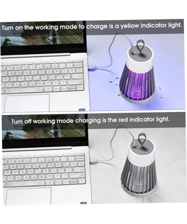 Mosquito Killing Lamp Mosquito Lamp Rechargeable Light Mosquito Trap Click Mosquito Lamp with Hanging Loop for Home Bedroom Outdoor Camping Grey - Buy Online on GoSupps.com