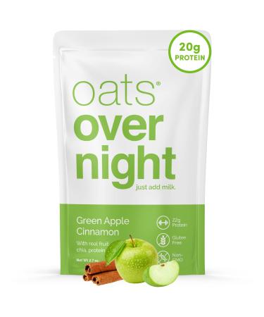 Oats Overnight - Green Apple Cinnamon - High Protein, Low Sugar Breakfast Shake - Gluten Free, High Fiber, Non GMO Oatmeal (2.7oz per meal) (8 Pack) 3 Ounce (Pack of 8)