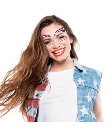 4th of July Temporary Tattoo Set - Patriotic Independence Day Face & Body Tattoos - 10PCS - Buy Online on GoSupps.com
