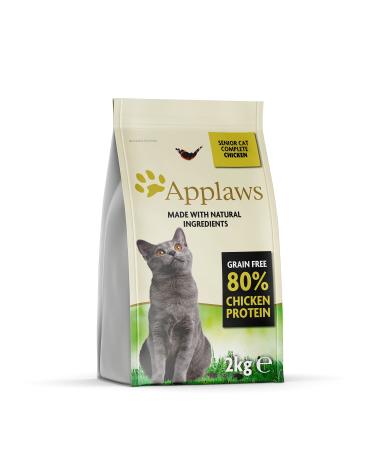 Applaws grain -free cat dry food with chicken for adult cats senior natural and full (2kg pack) Senior - chicken 1 piece (1 Pack)