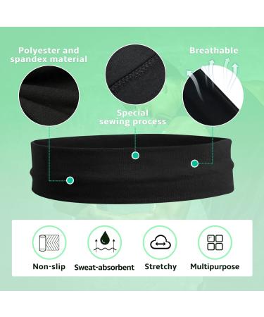 Buy Sularpek 2-Pack Elastic Anti-Slip Black Hair Bands for Women 7cm Wide Headbands for Running Cycling Yoga & Fitness - Buy Online on GoSupps.com