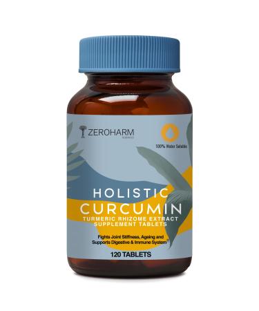 ZEROHARM Holistic Curcumin Supplement- 600mg (120 Veg Tablets) with 95% Curcuminoids - Higher Absorption- for Skin Joint Support Boosts Immune System