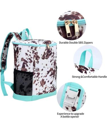 Leopard Print Women's Cooler Backpack | Leak Proof & Lightweight Lunch Bag with Cooler Compartment | Ideal for Hiking, Camping & Wine | 24-Can Capacity | Nainiu - Buy Online on GoSupps.com
