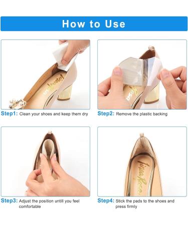 Heel Pads Grips Liner Cushions Inserts - Prevent Heel Slip and Pain, Blister Relief - Improve Shoe Fit - 5mm (Beige+Black+Clear) - Buy Online on GoSupps.com