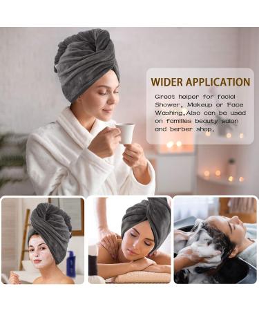 Buy Kinhwa XL Microfiber Turban Towel - Quick-Drying Super Absorbent Hair Towel for Long Hair (2-Pack Gray 70x30 cm) - Buy Online on GoSupps.com