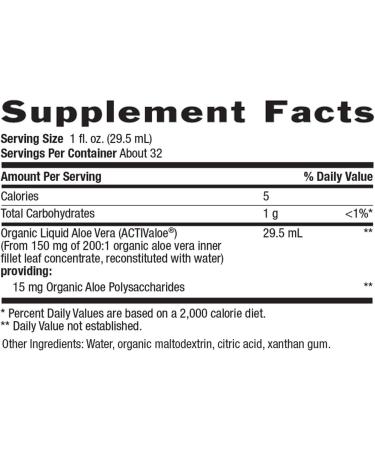 Buy Country Life Realfood Organics Aloe Vera Liquid 32 fl oz - Pure & Natural Wellness - Buy Online on GoSupps.com