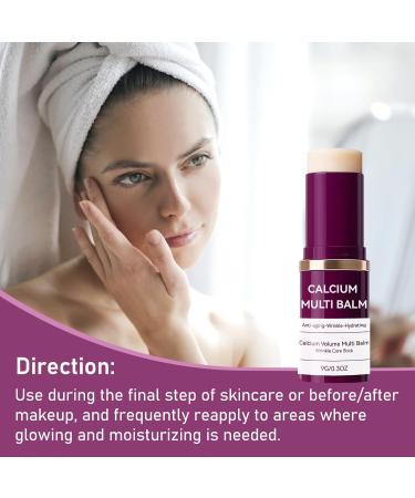 Calcium Multi Balm Anti-Aging Wrinkle Core Stick Collagen Moisturizing Stick Hydrating Calcium Volume Multi Balm - Suitable for Eyes Neck Face Portable Daily Use Wrinkle Reducing balm (1PCS) - Buy Online on GoSupps.com