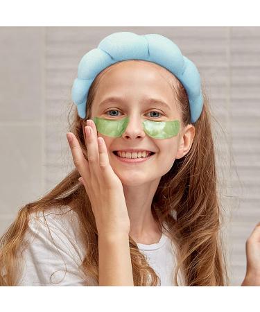 CEVILIA 3pcs Puffy Spa Headband Set for Women - Sponge Terry Towel Fabric Hair Band for Face Washing & Makeup (Black+Blue+Pink) - Buy Online on GoSupps.com