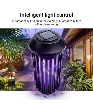 SEFAX Solar Mosquito Killer Lamp Outdoor Waterproof Mosquito Killer LED Electric Fly Trap Electric Shock Mosquito Killer for Bedroom Living Room Kitchen Office - Buy Online on GoSupps.com