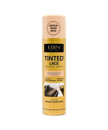 EBIN NEW YORK Tinted Lace Spray - 5.07oz (Medium Warm Beige) 5.07 Fl Oz (Pack of 1) Medium Warm Beige