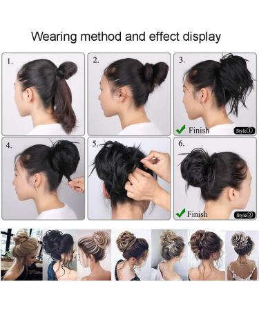 Tousled Updo Messy Bun Hair Extension - Light Brown Blonde Highlight - Buy Online on GoSupps.com