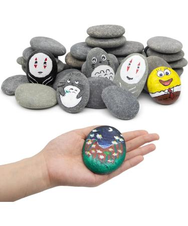 40 Pcs Large Rocks for Painting 25pcs 2-3â€ & 15pcs 3-4â€ River Rocks for Painting Natural Flat & Smooth Rocks for Painting for Kids & Adult Craft Gift - Buy Online on GoSupps.com