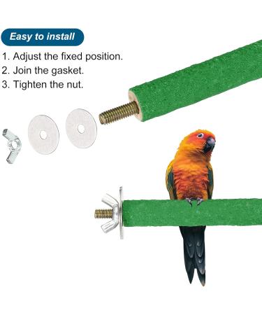 Patikil 0.6x9.8 Vogel Paw Bird Wood Barsch Stand - Ideal Cage Accessory for Small Birds Parrots and Lovebirds - Green - Buy Online on GoSupps.com