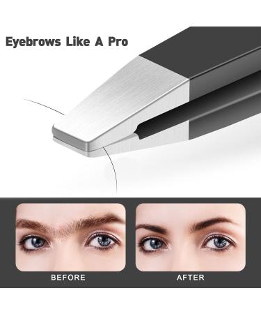 Fuckettes Set of 4 Stainless Steel Tweezers - Precision Eyebrow Plucking & Face Hair Removal | Quality Tweezers for Ingrown Hair Splinters & Blackheads - Buy Online on GoSupps.com