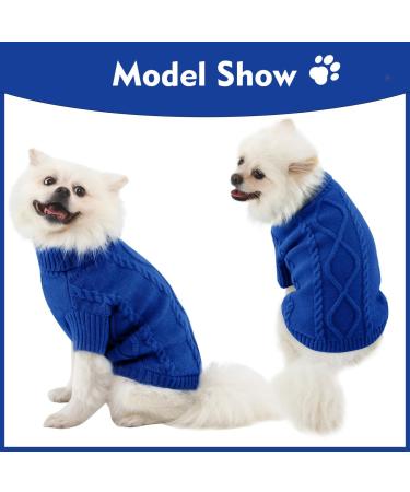 Alagirls Classic Dog Sweater - Warm Turtleneck Puppy & Cat Clothing | Winter Halloween Christmas Outfits | Royal Blue XXL - Buy Online on GoSupps.com