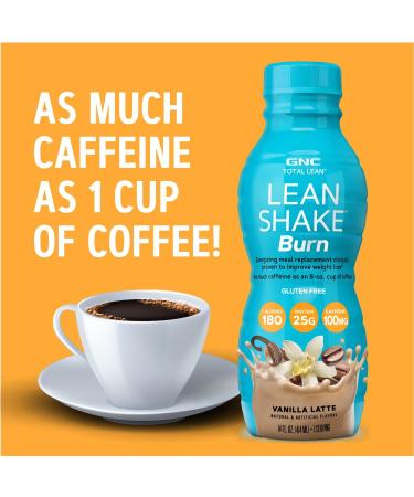 GNC Total Lean Lean Shake Burn - Vanilla Latte - 12 Bottles | Meal Replacement Shake for Weight Management - Buy Online on GoSupps.com