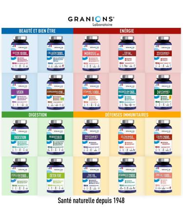 Vision GRANIONS | Eye Supplement | Mirtoselect + Lutein + Zeaxanthin + Vitamins | Eye tension sight dry and tired eyes | Made in France | Size 1 Month - Buy Online on GoSupps.com