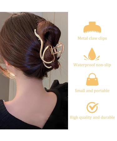 12 Pack Metal Large Hair Claw Clips - Non-Slip Gold Hair Clips for Thick, Thin, and Long Hair - Fashionable Styling Accessories for Women and Girls - Buy Online on GoSupps.com