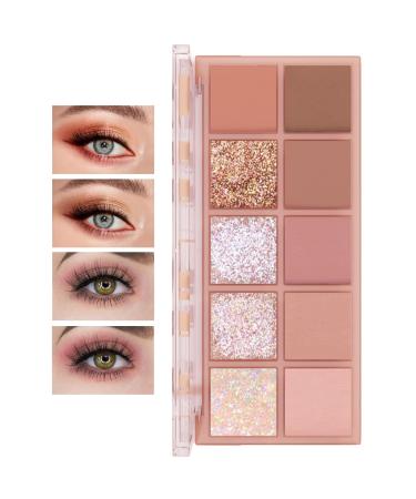 10 Colors Eyeshadow Palette Matte Nude Eye Makeup Palette Ultra-Blendable Long Lasting High Pigmented Waterproof Nudes Neutral Smooth Eye Shadow Palette for Women Natural Charming Looking #03 3#
