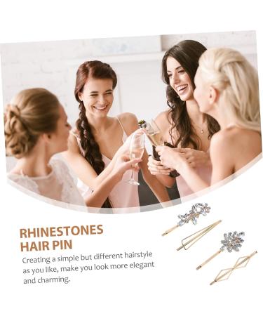 Angoily 16 Pairs Rhinestone Hair Clip Hair Accessories for Women Clips Barrettes for Women Snap Hair Clips for Women Bride Hair Clip Rhinestone Barrette Headgear Zinc Alloy Simple Women's - Buy Online on GoSupps.com