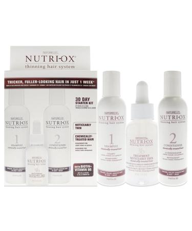 Nutri-Ox Extremely Thin Chemically Treated Hair Starter Kit 6oz Shampoo Chemically-Treated  6oz Conditioner Chemically-Treated  1.5oz Treatment for First Signs Unisex 3 Pc Gift Set