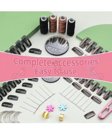 ENCHOL 60 Pieces Wig Clip Set U-Shape Hair Extension Clips Metal Snap Clips for Hair Extensions and Wefts with Sewing Needle and Thread Accessories - Buy Online on GoSupps.com