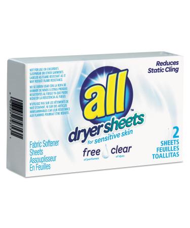 Free Clear Vend Pack Dryer Sheets Fragrance Free 2 Sheets/box 100 Box/carton