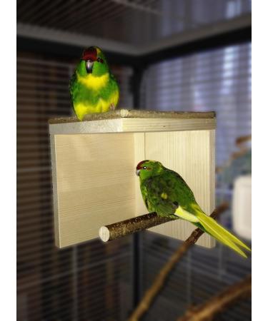 Natural Budgie Sleeping House with Perch - Top Bird Accessories for a Comfortable Cage - Buy Online on GoSupps.com
