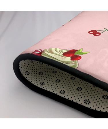 Flannel Carpet Cherry Cake Pattern 60 x 39 in Non-Slip Durable Suitable for Living Room and Office Bedroom - Buy Online on GoSupps.com