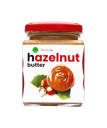 Hazelville 100% Natural Hazelnut Butter - Rich & Creamy No Preservatives Vegan & Gluten-Free in Elegant Glass Jar (8.11 oz / 230g)