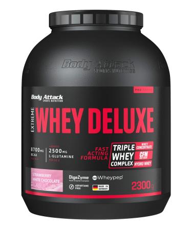 Body Attack Extreme Whey Deluxe Strawberry White-Chocolate 2.3kg can Strawberry White-Chocolate 2.3 kg (1 pack)