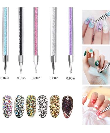 ANGENIL 5 Pcs Acrylic Nail Art Brushes & Dotting Pen Set for DIY Manicure | Nail Art Tools for Drawing, Painting, and Point Drill Designs - Buy Online on GoSupps.com