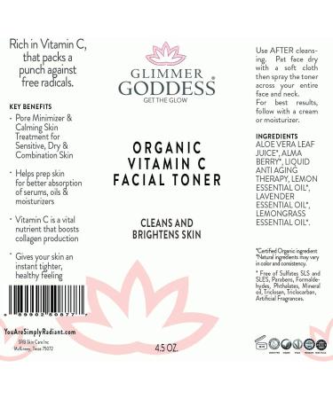 Organic Alcohol-Free Vitamin C Facial Toner | Natural Astringent & 28 Vitamins for Radiant Skin - Buy Online on GoSupps.com