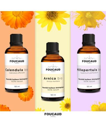 FOUCAUD | Mac r t Millepertuis | Hypericum perforatum | BIO | 100% naturelle | Adoucissante | Protectrice | Apaisante | D congestionnante | R paratrice | 50 ml | Marque Fran aise depuis 1946 Millepertuis Huiles V g tales & Mac r ts - Buy Online on GoSupps.com