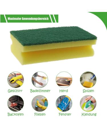 XXL Yellow Scouring Pads - 10 Pack Kitchen Sponge (130x70x45mm) for Effective Pot Cleaning - International Shipping Available - Buy Online on GoSupps.com