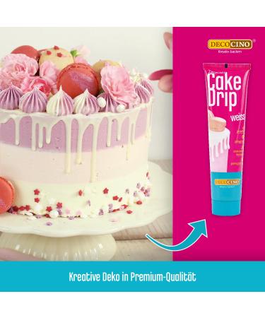 Decocino White Chocolate Cake Drip - Ready-to-Use Back Decoration for Cakes Muffins & Cupcakes - International Shipping Available - Buy Online on GoSupps.com