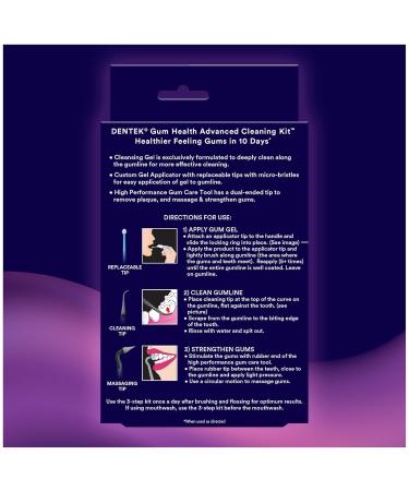 DenTek Gum Health Advanced Cleaning Kit | Oral Care Hygiene Tools - Gum Cleansing Gel Massager & Plaque Scraper - Buy Online on GoSupps.com